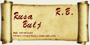 Rusa Bulj vizit kartica